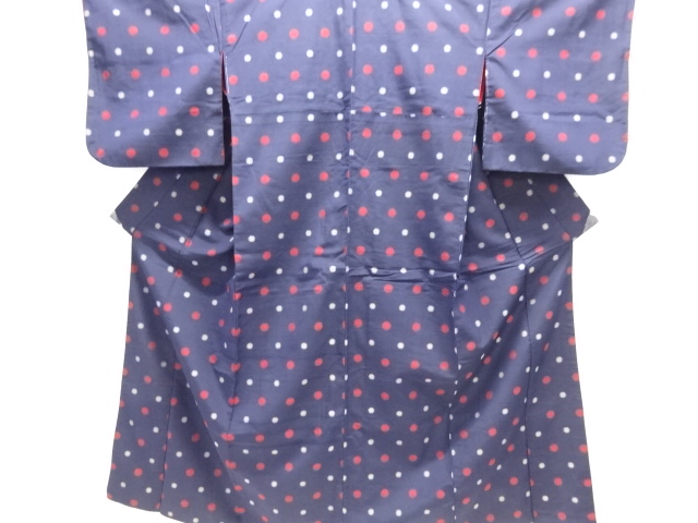 JAPANESE KIMONO / ANTIQUE OMESHI KIMONO / TAISHO ROMAN STYLE / WOVEN DOTS